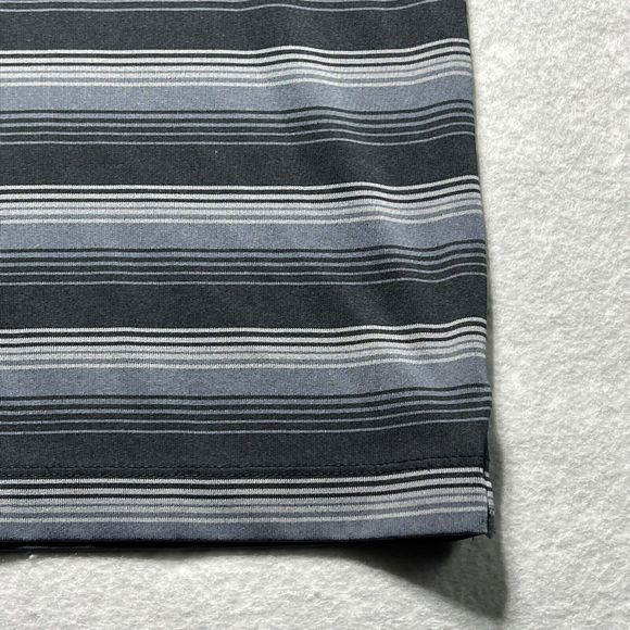 Under Armour Shirt Mens Size Large Gray Striped Short Sleeve Polo Shirt Collared - Picture 7 of 15